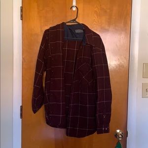 Red Oversized David Taylor Flannel in Red